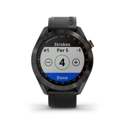 Garmin Approach S40, Noir, Montre connectée GPS de golf et télémètre (reconditionné certifié Garmin)