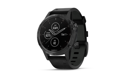 Garmin Fenix 5 Plus Sapphire Black w/ Black Leather Band (010-01988-06)