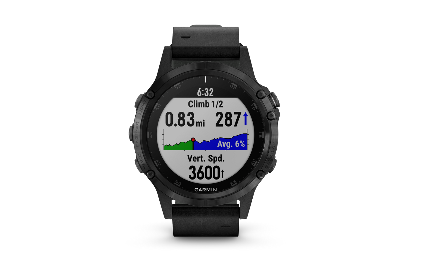 Garmin Fenix 5 Plus Sapphire Black w/ Black Leather Band (010-01988-06)