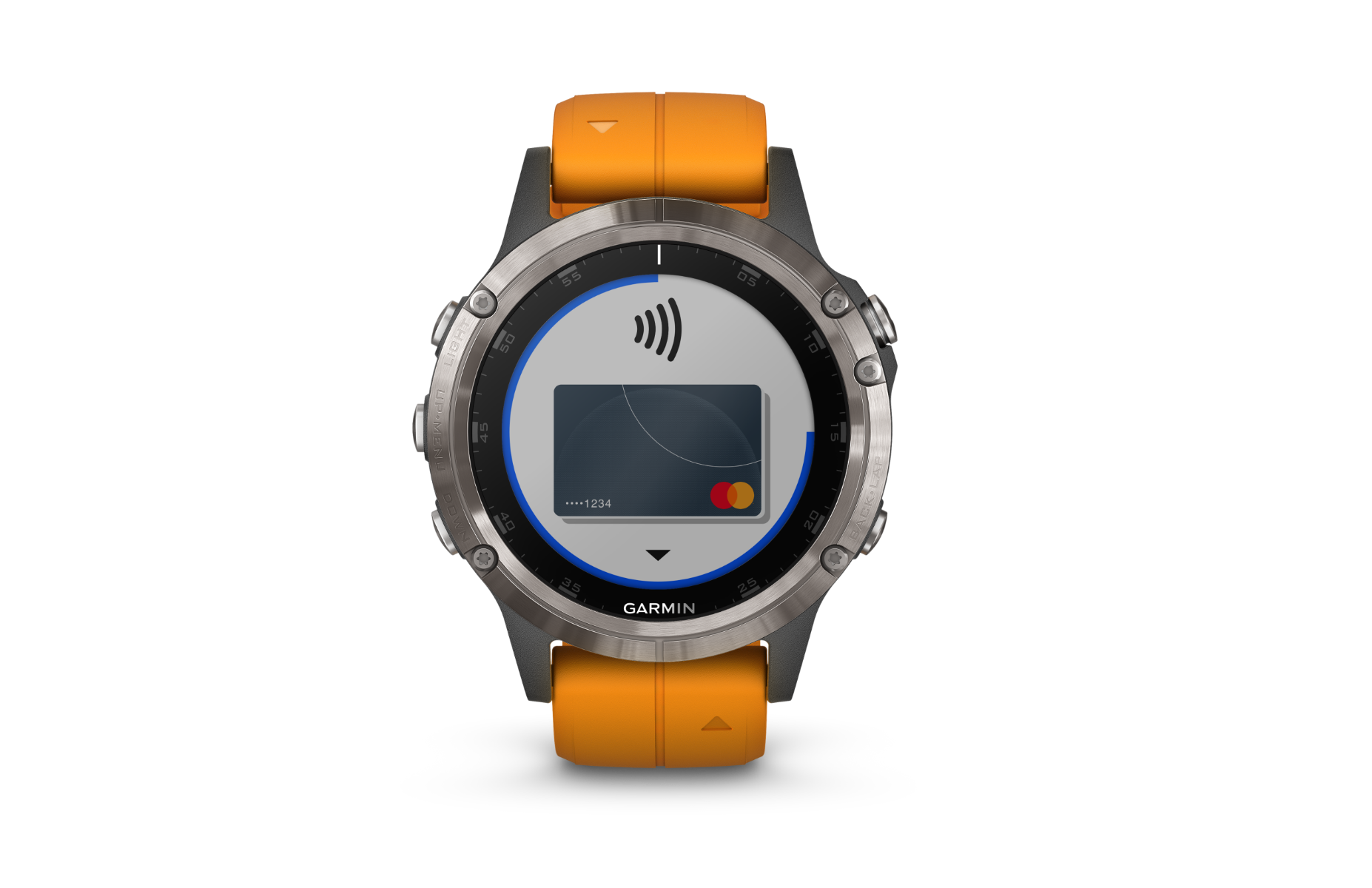 Garmin Fenix 5 Plus Sapphire Titanium w/ Solar Flare Orange Band (010-01988-04)