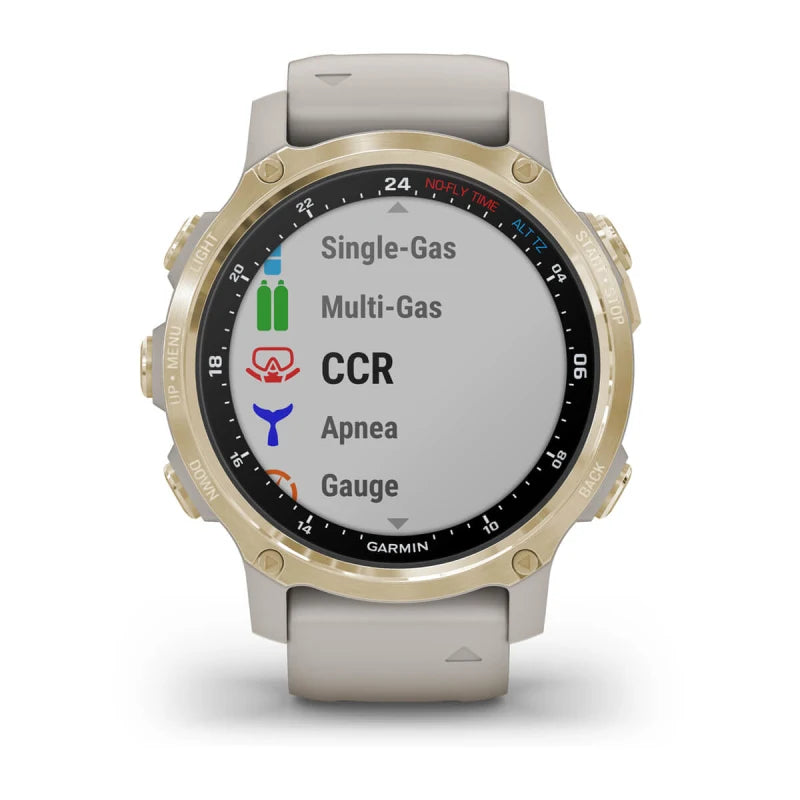 Garmin Descent Mk2S Light Gold avec bracelet en silicone Light Sand (reconditionné certifié Garmin)