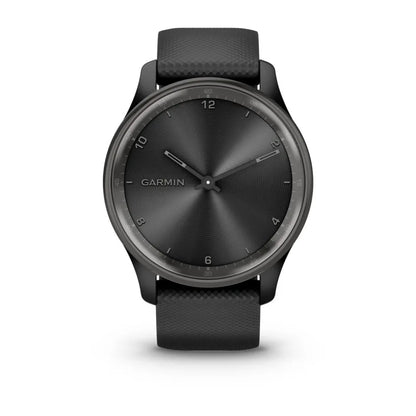 Garmin Vívomove Trend Slate Lunette en acier inoxydable avec boîtier noir et bracelet en silicone (remis à neuf certifié Garmin) 