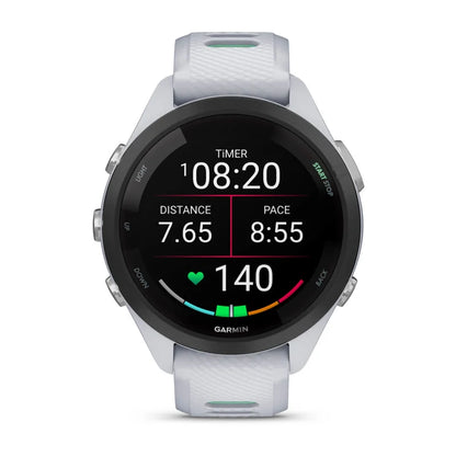 Garmin Forerunner 265S, lunette noire de 42 mm avec boîtier Whitestone et bracelet en silicone Whitestone/Neo Tropic (010-02810-04)