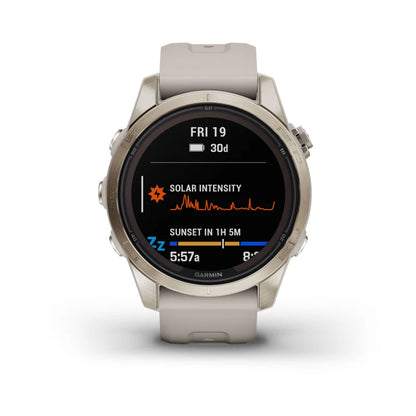 Garmin Fenix 7S Pro Sapphire Solar, Soft Gold with Light Sand Band (010-02776-14)