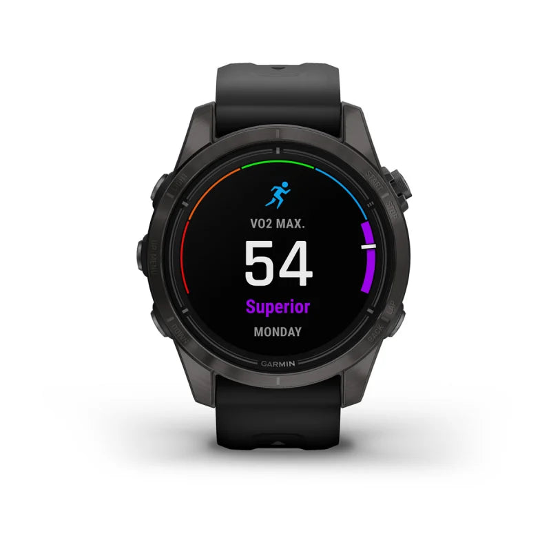 Garmin Epix Pro (Gen 2), 42 mm Sapphire Edition Carbon Gray DLC Titanium with Black Band (010-02802-14)