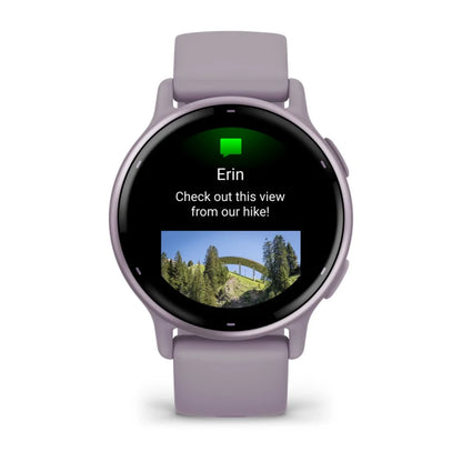 Garmin Vivoactive 5, Metallic Orchid Aluminum Bezel with Orchid Case and Silicone Band (010-02862-13)