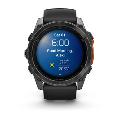 Garmin Fenix 8, 51 mm AMOLED, Slate Gray with Black Silicone Band (010-02905-00)