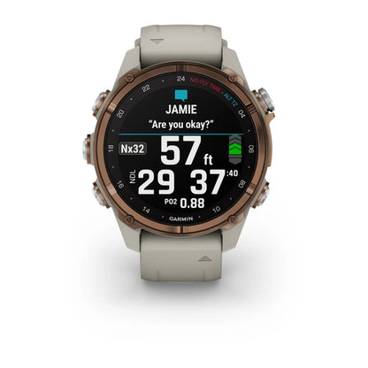 Garmin Descent Mk3i, 43 mm Bronze PVD Titanium with French Gray Silicone Band (010-02753-13)