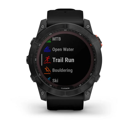 Garmin Fēnix 7X, édition solaire Gris ardoise avec bracelet noir (reconditionné certifié Garmin) 