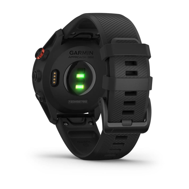 Garmin Approach S62 Lunette en céramique noire avec bracelet en silicone noir (remis à neuf certifié Garmin)