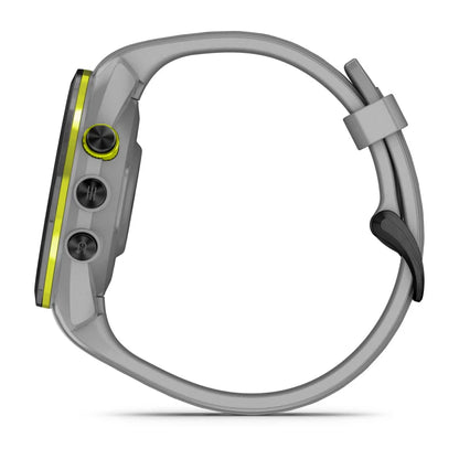 Garmin Approach S70, 42 mm Black/Amp Yellow Ceramic Bezel with Powder Gray Silicone Band (010-02746-01)