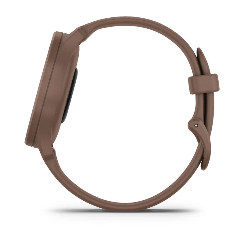 Étui et bracelet en silicone pour Garmin Vívomove Sport en cacao avec accents dorés pêche (reconditionné certifié Garmin) 