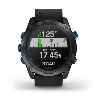 Garmin Descent Mk2i Titanium Carbon Gray DLC avec bracelet noir (remis à neuf certifié Garmin)