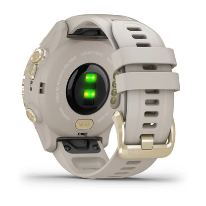 Garmin Descent Mk2S Light Gold avec bracelet en silicone Light Sand (reconditionné certifié Garmin)