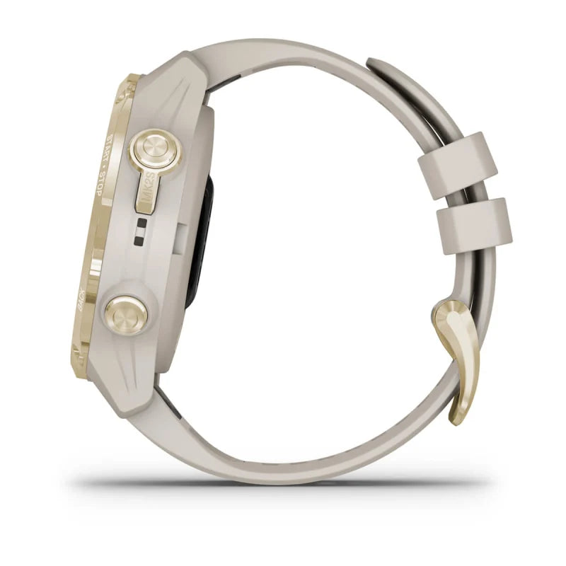 Garmin Descent Mk2S Light Gold avec bracelet en silicone Light Sand (reconditionné certifié Garmin)