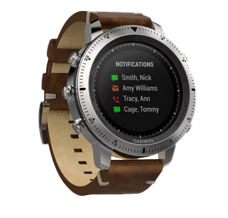 Garmin Fenix ​​Chronos avec bracelet en cuir, montre connectée GPS (reconditionnée certifiée Garmin)