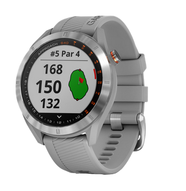 Garmin Approach S40, montre connectée de golf GPS et télémètre en acier inoxydable avec bracelet gris (010-02140-00)