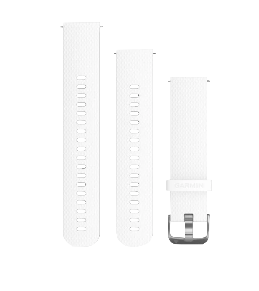 Garmin Quick Release Bands (20 mm) White with Silver Hardware