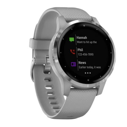 Garmin Vivoactive 4S - Argent avec bracelet gris (010-02172-01)