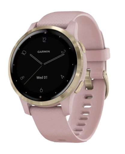 Garmin Vivoactive 4S - Or clair avec bracelet rose poudré (010-02172-31)