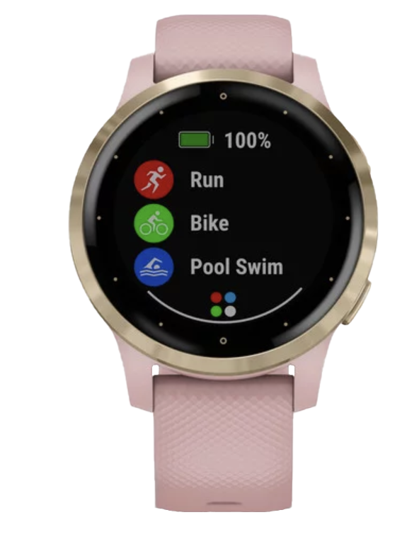 Garmin Vivoactive 4S - Or clair avec bracelet rose poudré (010-02172-31)