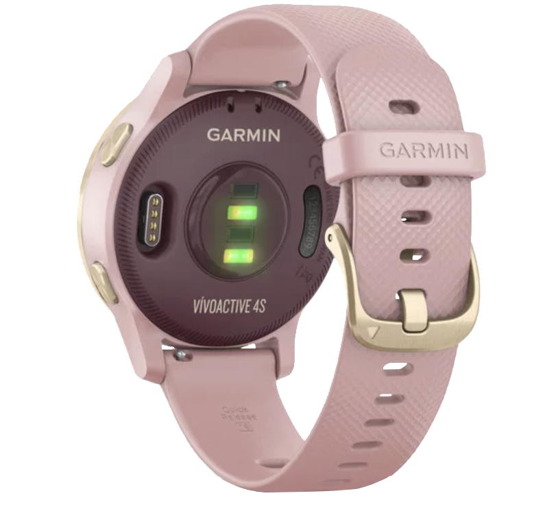 Garmin Vivoactive 4S - Or clair avec bracelet rose poudré (010-02172-31)