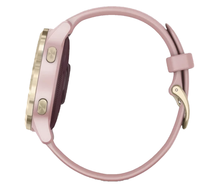 Garmin Vivoactive 4S - Or clair avec bracelet rose poudré (010-02172-31)