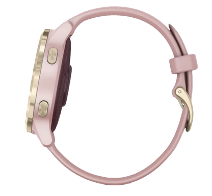 Garmin Vivoactive 4S - Or clair avec bracelet rose poudré (010-02172-31)