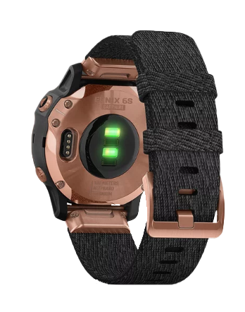 Garmin Fenix 6S Sapphire Rose Goldtone with Heathered Black Nylon Band (010-02159-36)