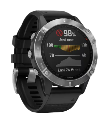 Garmin Fenix ​​6 Silver avec bracelet noir (010-02158-00)