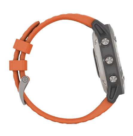 Garmin Fenix ​​6 Sapphire Titanium avec bracelet orange braise (010-02158-13)