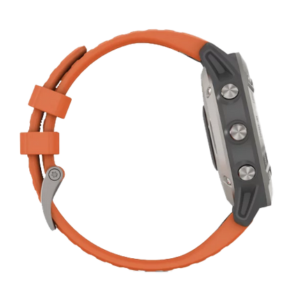 Garmin Fenix ​​6 Sapphire Titanium avec bracelet orange braise (010-02158-13)