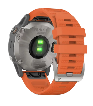 Garmin Fenix ​​6 Sapphire Titanium avec bracelet orange braise (010-02158-13)