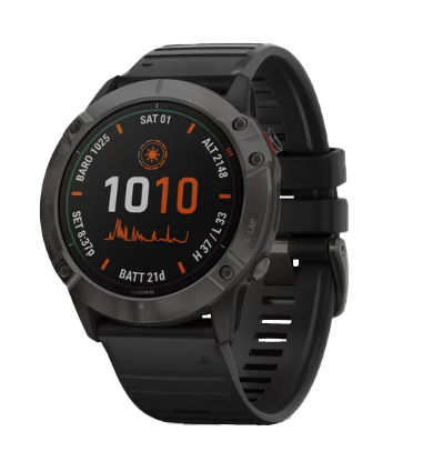 Garmin Fenix 6X Pro Solar Titanium Carbon Gray DLC with Black Band (010-02157-20)