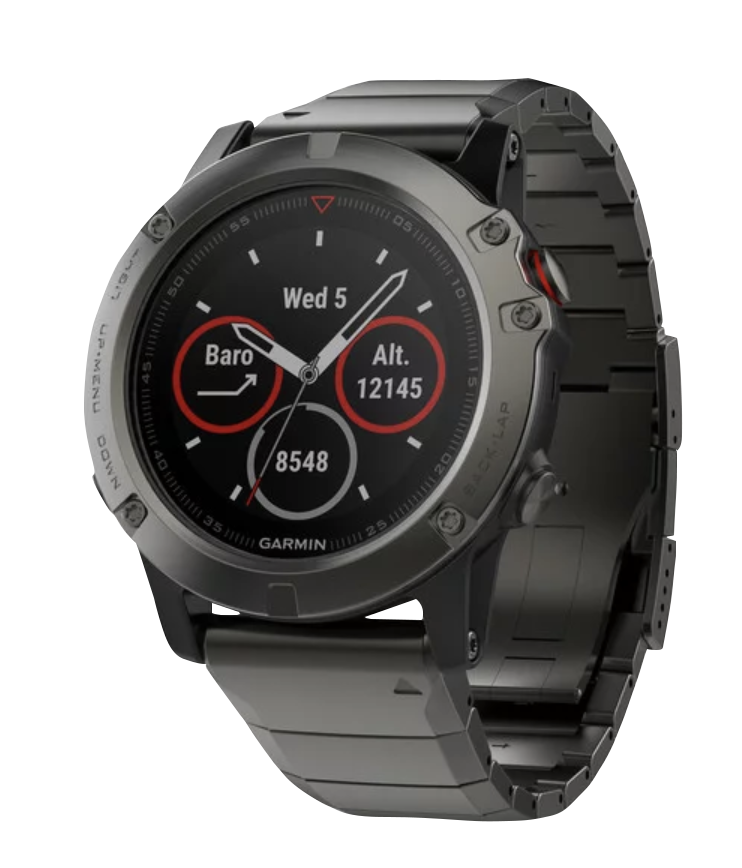 Garmin Fenix ​​5X, saphir gris ardoise avec bracelet en métal, montre intelligente GPS (reconditionnée certifiée Garmin)