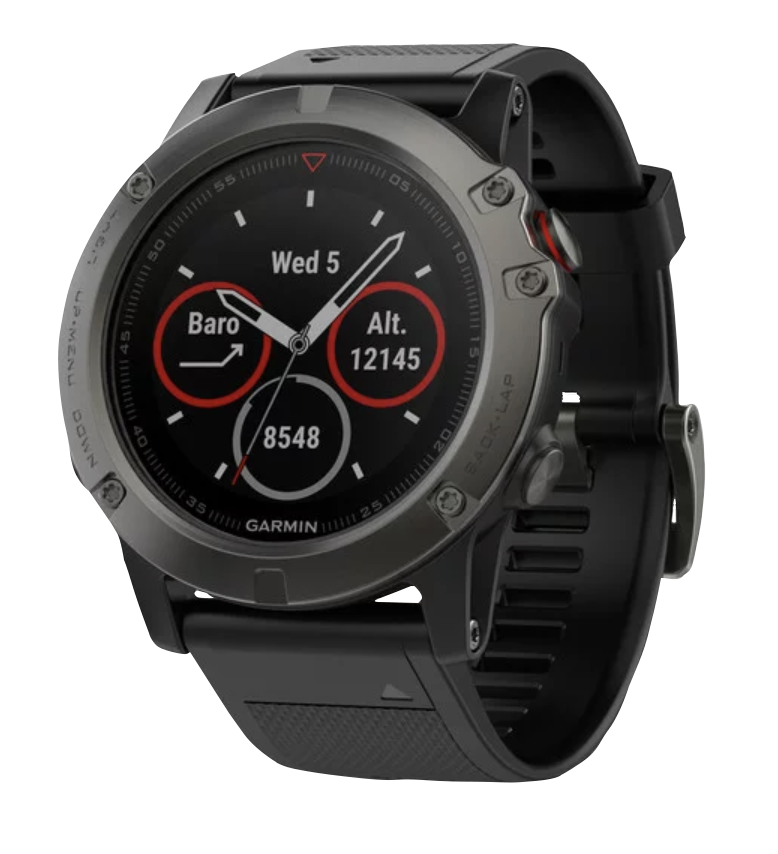 Garmin Fenix ​​5X, saphir gris ardoise avec bracelet noir, montre connectée GPS (reconditionnée certifiée Garmin)