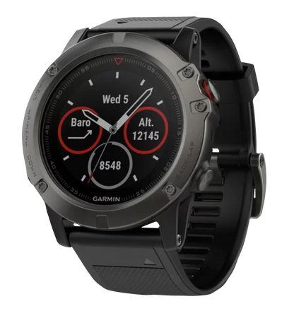 Garmin Fenix ​​5X, saphir gris ardoise avec bracelet noir, montre connectée GPS (reconditionnée certifiée Garmin)