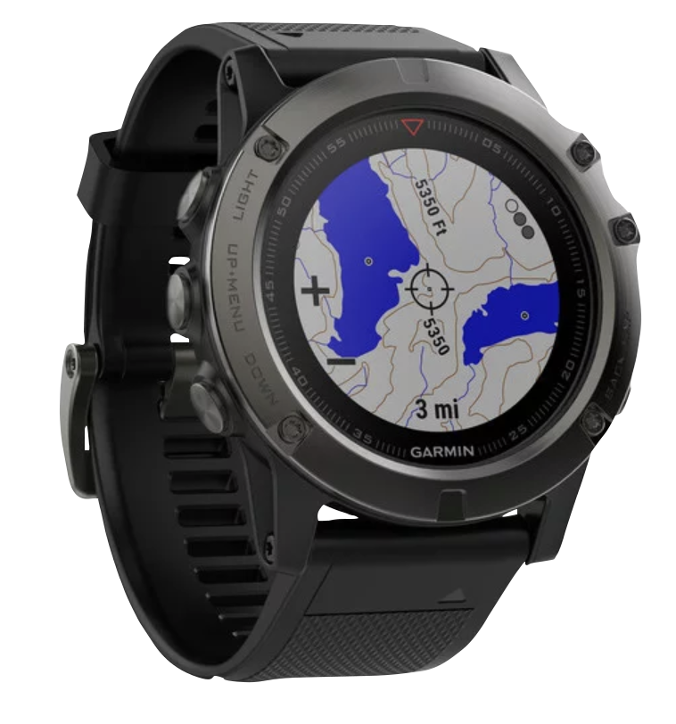 Garmin Fenix ​​5X, saphir gris ardoise avec bracelet noir, montre connectée GPS (reconditionnée certifiée Garmin)