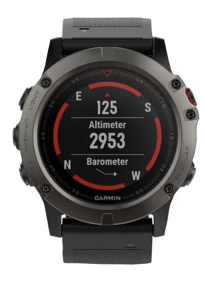 Garmin Fenix ​​5X, saphir gris ardoise avec bracelet noir, montre connectée GPS (reconditionnée certifiée Garmin)