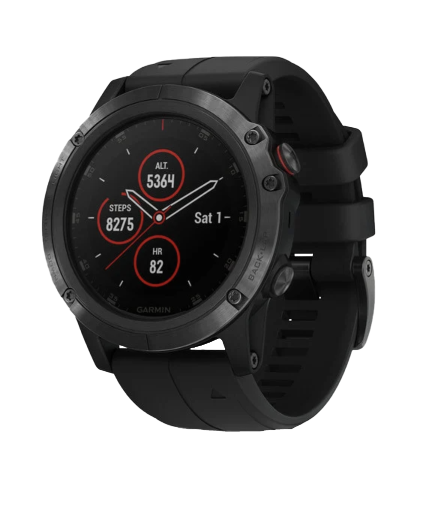 Montre connectée GPS Garmin Fenix ​​5X Plus Sapphire avec bracelet noir (reconditionnée et certifiée Garmin)