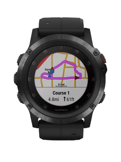 Montre connectée GPS Garmin Fenix ​​5X Plus Sapphire avec bracelet noir (reconditionnée et certifiée Garmin)