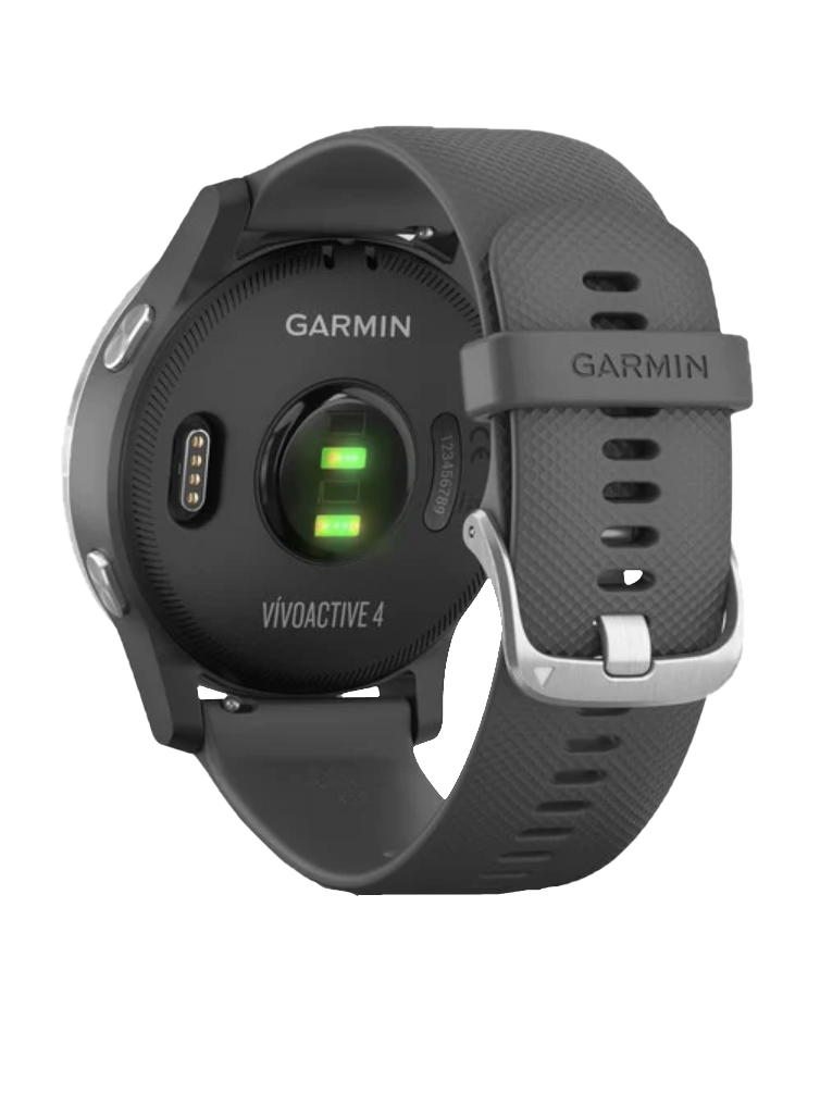 Garmin Vivoactive 4, argent avec bracelet gris, montre connectée GPS (reconditionnée certifiée Garmin)