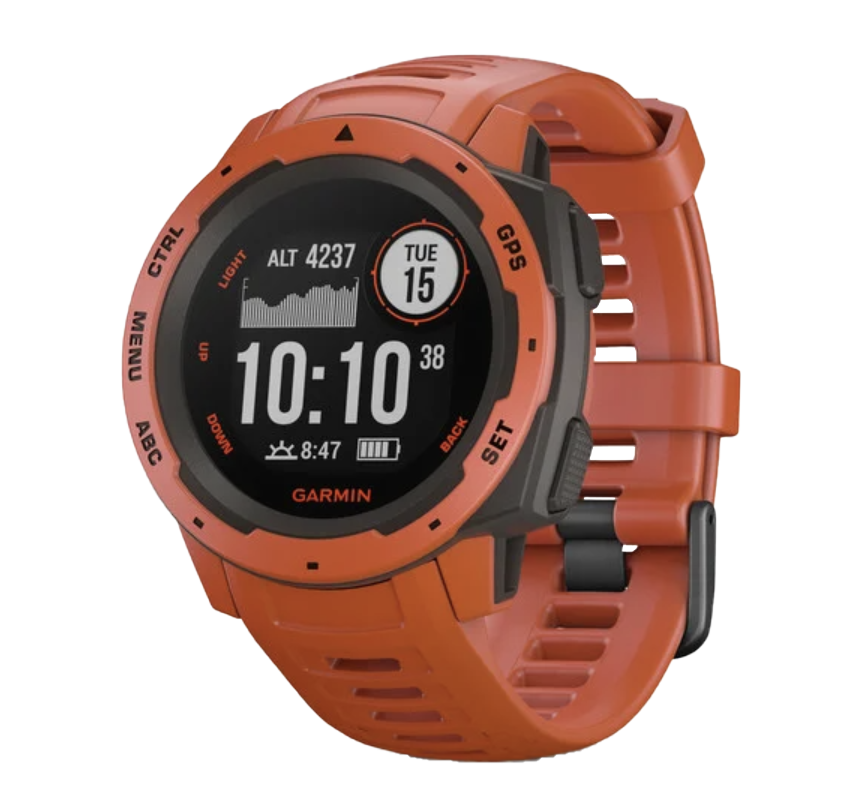 Garmin Instinct, Flame Red, Rugged GPS Smartwatch (Garmin Certified Refurbished)