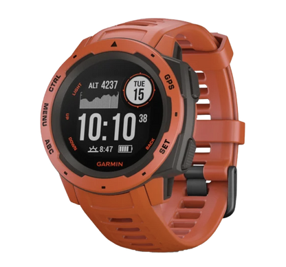 Garmin Instinct, Flame Red, Rugged GPS Smartwatch (Garmin Certified Refurbished)