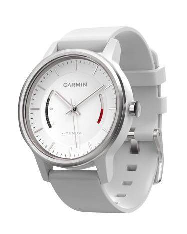 Garmin Vivomove, White w/ Leather Band, GPS Smartwatch (Garmin Certified Refurbished)