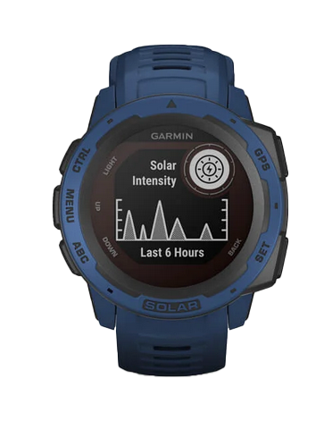 Montre connectée GPS robuste Garmin Instinct Solar, Tidal Blue (reconditionnée et certifiée Garmin)