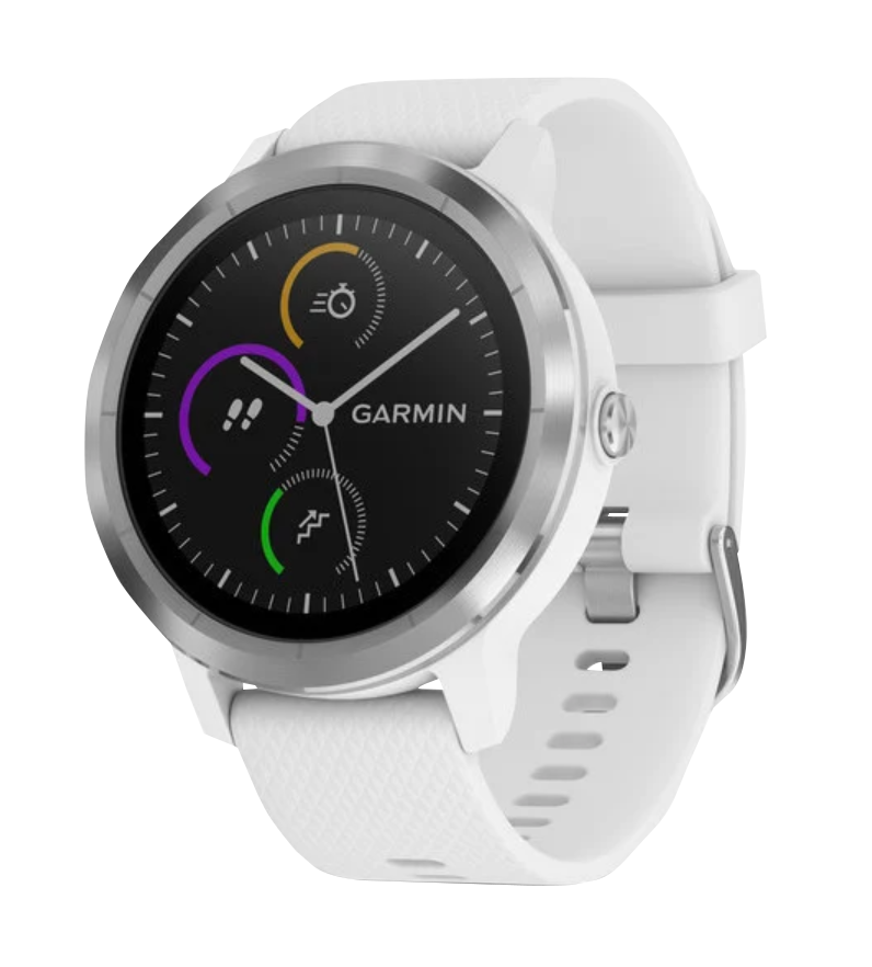 Garmin Vivoactive 3, blanc avec matériel en acier inoxydable, montre intelligente GPS (reconditionnée certifiée Garmin)