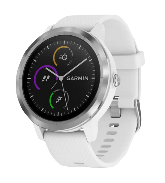 Garmin Vivoactive 3, blanc avec matériel en acier inoxydable, montre intelligente GPS (reconditionnée certifiée Garmin)