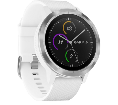 Garmin Vivoactive 3, blanc avec matériel en acier inoxydable, montre intelligente GPS (reconditionnée certifiée Garmin)