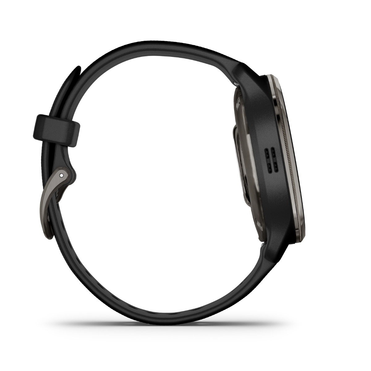 Garmin Venu 2 Plus - Lunette en acier inoxydable ardoise avec boîtier noir et bracelet en silicone (010-02496-01)